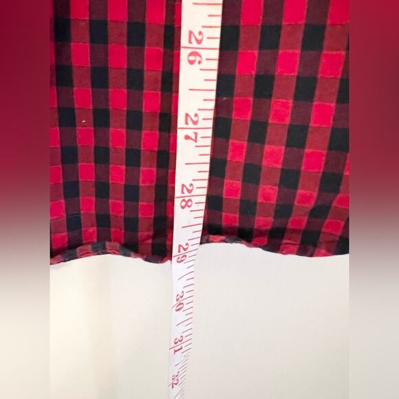 Banana republic red and black buffalo checkered button up casual mens shirt - Picture 6 of 7